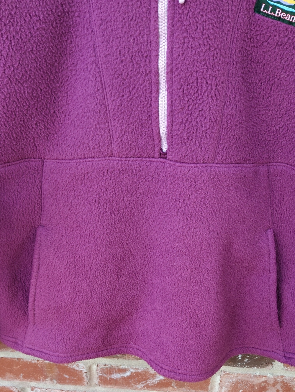 LL Bean Katahdin Fleece Half Zip Pullover Hoodie Size M Petite Outdoor Granola - Picture 5 of 14